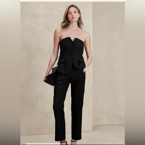 New with tags BR Banana Republic BUTTON-FRONT TAILORED TOP strapless - Picture 4 of 5